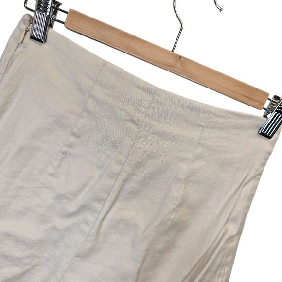 Express Women's 00 Solid Beige Faux Wrap Ruffle Skirt Skort Linen Blend - Picture 6 of 14